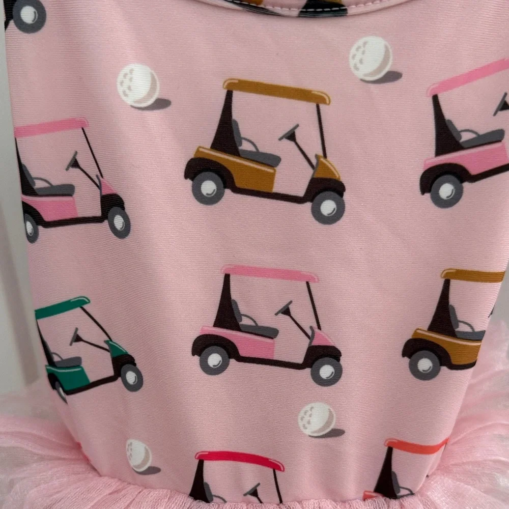 Pink Kids Swim One Piece with Ruffle Detail